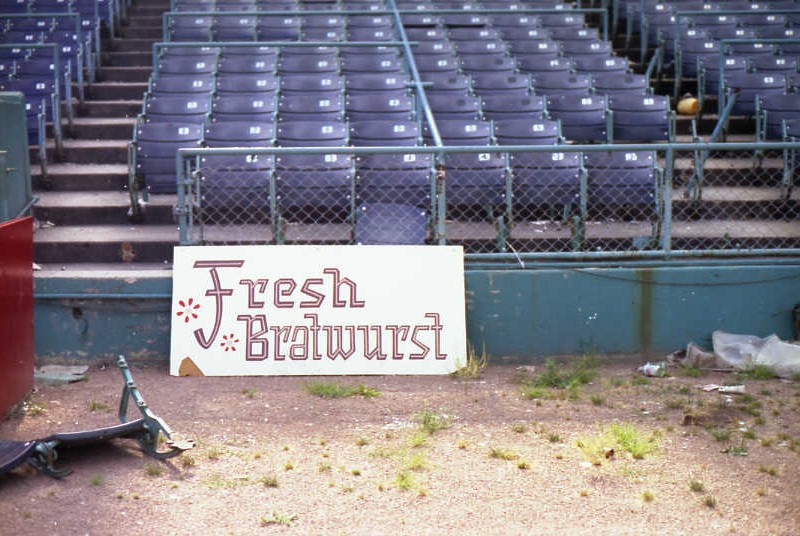 One of the box seat sections but no more fresh brats served here...