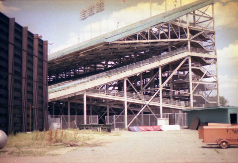 Behind the batter's eye and next to the left field stands