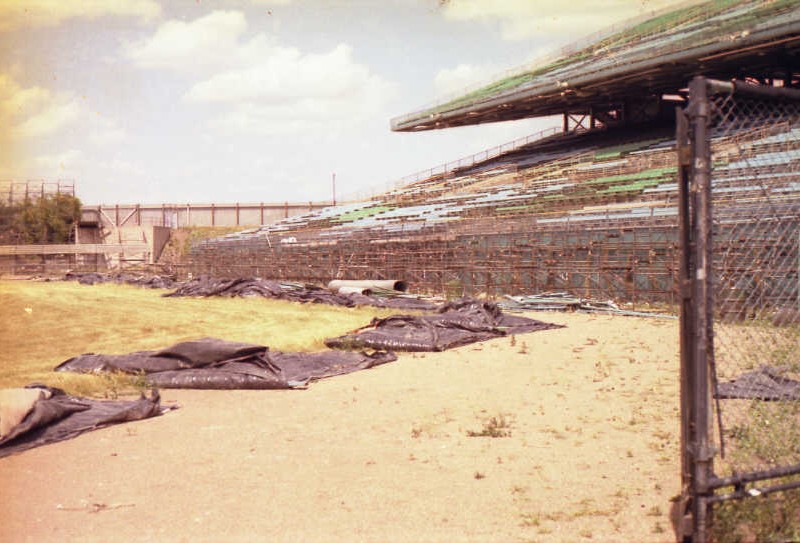 What's left of the warning track in straight-away center