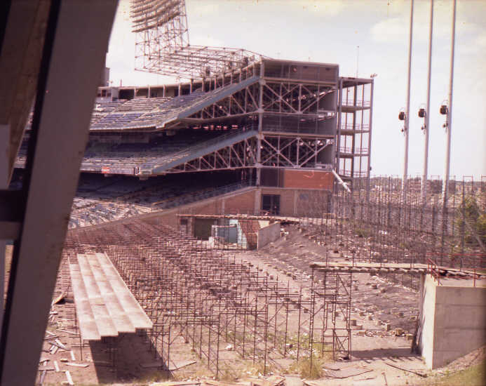 The remains of the third base temporary stands