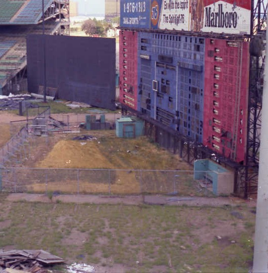 The bullpen area viewed from the right field stands