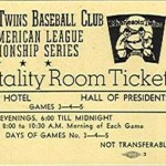 1969 Twins hospitality room ticket