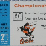 1970 Orioles ALCS ticket for game against the Twins.