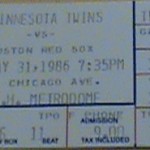 1986 Twins ticket. Click on the ticket to see the full image.