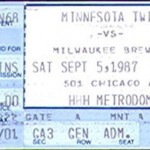 1987 Twins ticket. Click on the ticket to see the full image.