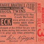 Rain check from July 3 game against the White Sox.