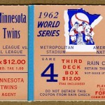1962 Phantom World Series ticket. Click on the ticket to see the full image.