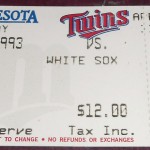 1993 Twins ticket. Click on the ticket to see the full image.