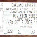2002 Oakland A's ALDS ticket versus the Twins. Click on the ticket to see the full image.