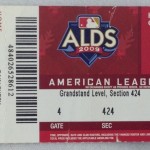 2009 Yankees ALDS ticket versus the Twins. Click on the ticket to see the full image.
