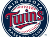 2010 to 2022 Primary logo - Twins in red with underscore highlighting win on a baseball inside a navy circle reading "Minnesota Baseball Club"