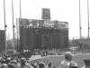 Met stadium scoreboard and the bullpen golf cart
